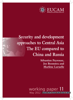 Security and development approaches to Central Asia The EU