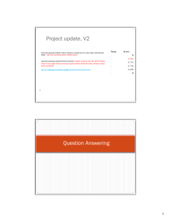 Project update, V2 Question Answering