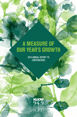 a measure of our year`s growth