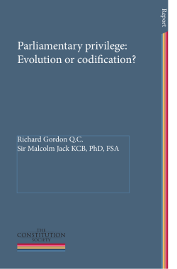 Parliamentary privilege: Evolution or codification?