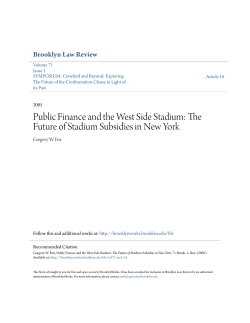 Public Finance and the West Side Stadium