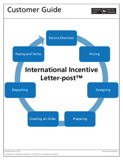 International Incentive Letter-post - Customer Guide