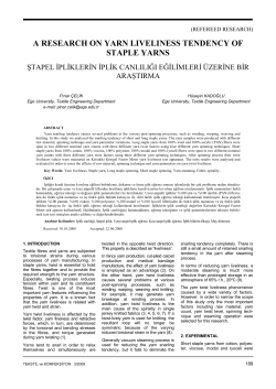 a research on yarn liveliness tendency of staple yarns