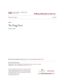 The Hogg Years - Mitchell Hamline Open Access