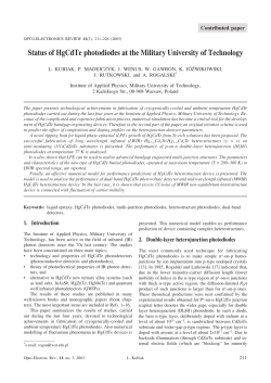 Status of HgCdTe photodiodes at the Military University of