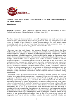 Citadels, Cores, and Confetti: Urban Festivals in the New Political