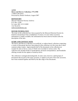 A1518 Slaves and Slavery Collection, 1772-1950