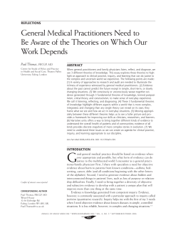 General Medical Practitioners Need to Be Aware of the Theories on