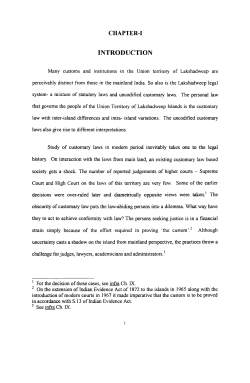 CUSTOMARY LAWS OF LAKSHADWEEP ISLANDS