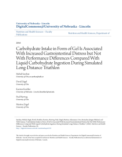 Carbohydrate Intake in Form of Gel Is Associated With Increased