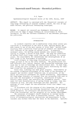 Snowmelt runoff forecasts - theoreitical problems