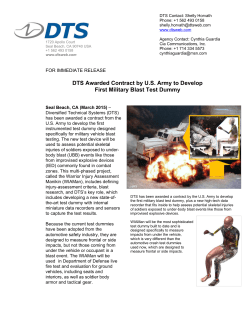 DTS Awarded Contract by U.S. Army to Develop First Military Blast