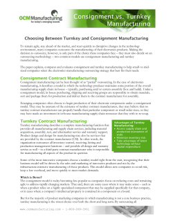 Consignment vs. Turnkey Manufacturing &ndash; Cost