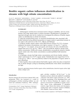 Benthic organic carbon influences denitrification in streams with