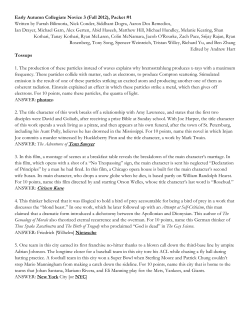 ANSWER: Citizen Kane - Collegiate Quiz Bowl Packet