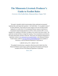 Livestock Producer`s Guide to Feedlot Rules