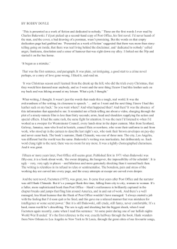 BY RODDY DOYLE `This is presented as a work of fiction and