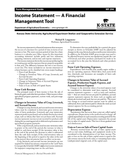 MF294 Income Statement - KSRE Bookstore
