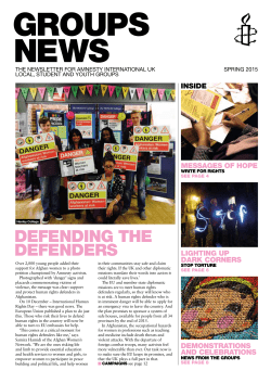 groups news spring 2015 - Amnesty International UK