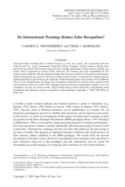 Do instructional warnings reduce false recognition?