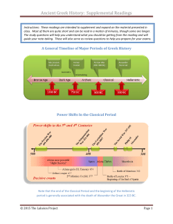 Ancient Greek History: Supplemental Readings