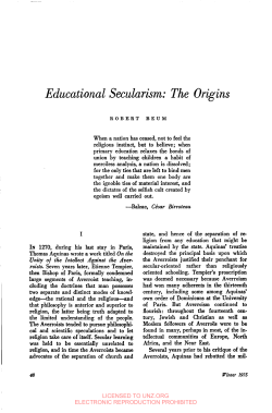 Educational Secularism: The Origins
