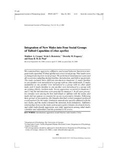 Integration of New Males into Four Social Groups