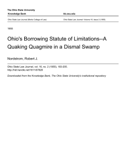 Ohio`s Borrowing Statute of Limitations--A