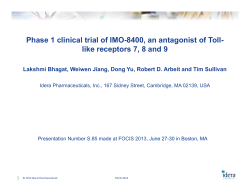 Phase 1 clinical trial of IMO-8400, an antagonist of Toll