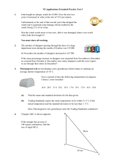N5 Applications Extended Practice Test 3 1. John bought an antique