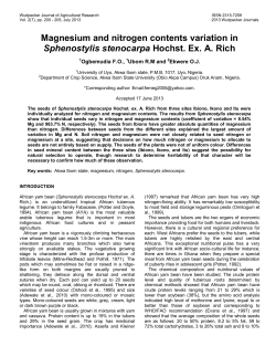 Magnesium and nitrogen contents variation in Sphenostylis