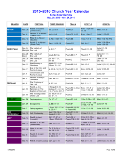 2015&ndash;2016 Church Year Calendar
