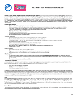 AETN PBS KIDS Writers Contest Rules 2017