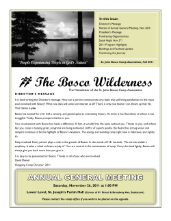 October 2011 - St. John Bosco Wilderness Camp