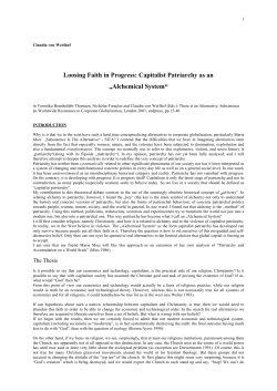 Loosing Faith in Progress: Capitalist Patriarchy as an