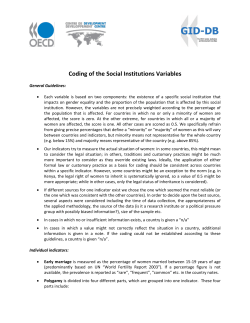 Coding of the Social Institutions Variables