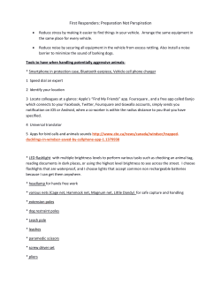 First Responders: Preparation Not Perspiration