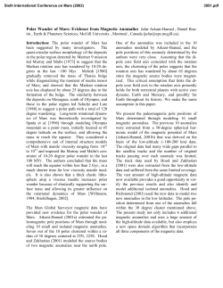 Polar Wander of Mars: Evidence from Magnetic Anomalies Jafar