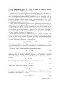 Phillips` stabilization model for a closed economy, an economic
