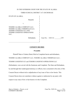 Consent Decree - Alaska Department of Law