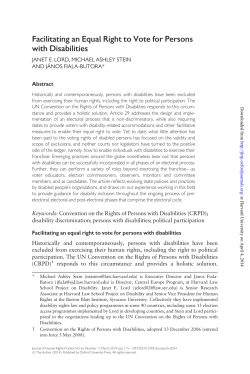 Facilitating an Equal Right to Vote for Persons with Disabilities
