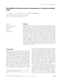 Heritability and fitness-related consequences of squid personality traits
