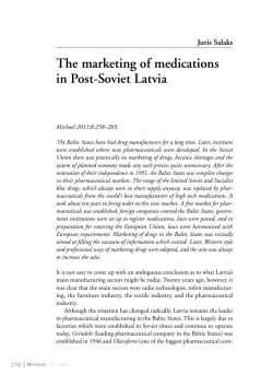 The marketing of medications in Post-Soviet Latvia