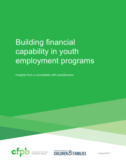 Building financial capability in youth employment programs