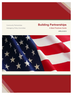 The White House Building Partnerships Best Practices Guide