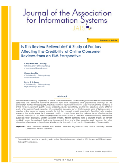Is This Review Believable? - AIS Electronic Library