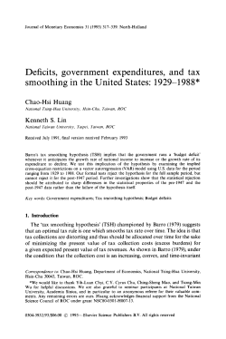 Deficits, government expenditures, and tax smoothing in the United