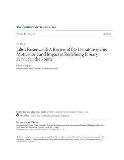 Julius Rosenwald: A Review of the Literature on his Motivations and