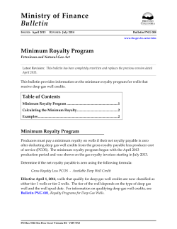 Natural Gas Minimum Royalty Program