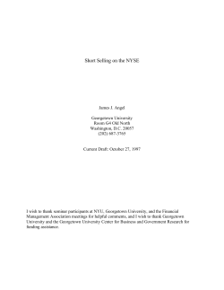 Short Selling on the NYSE
